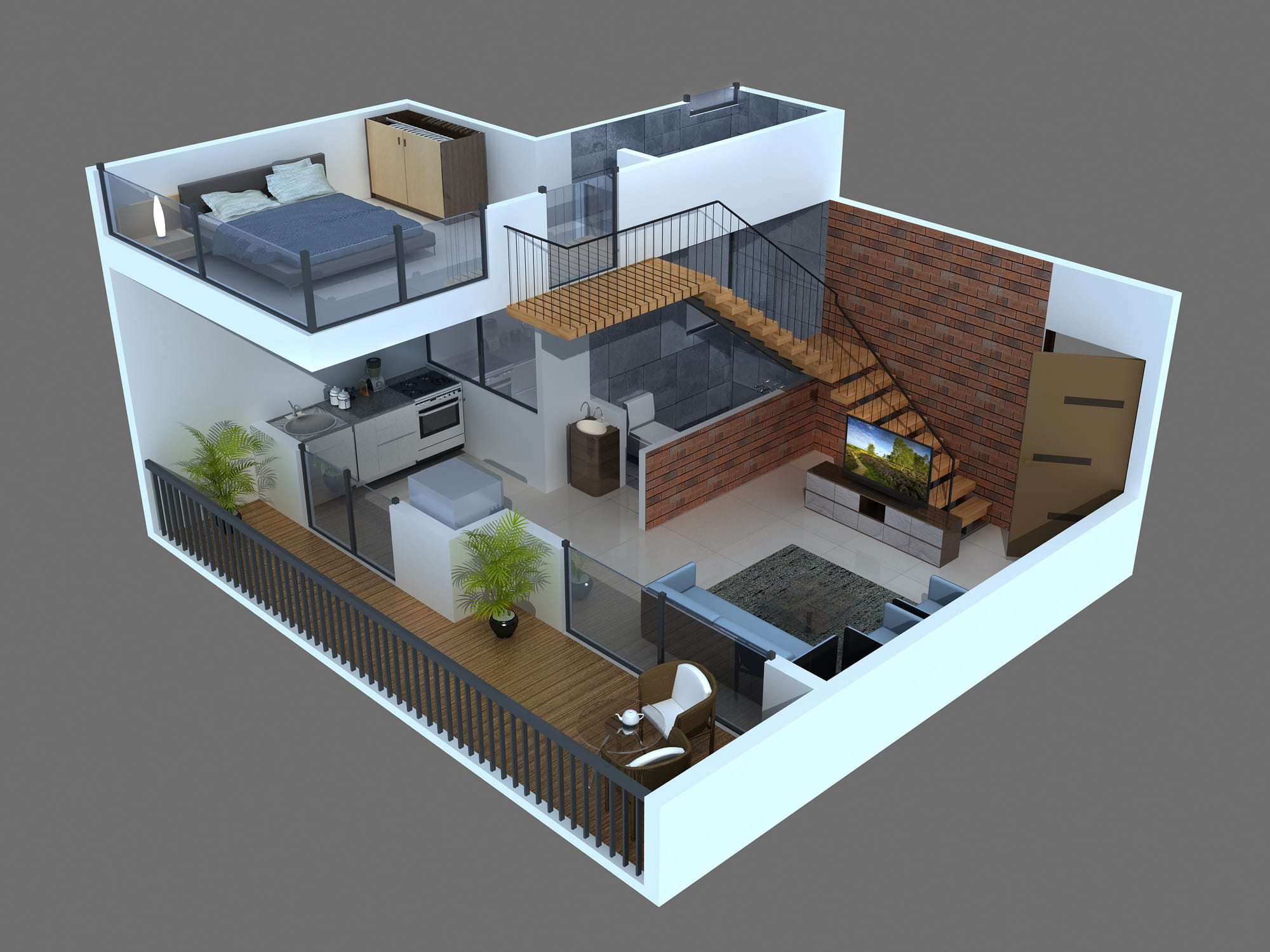 1 BHK Cut View