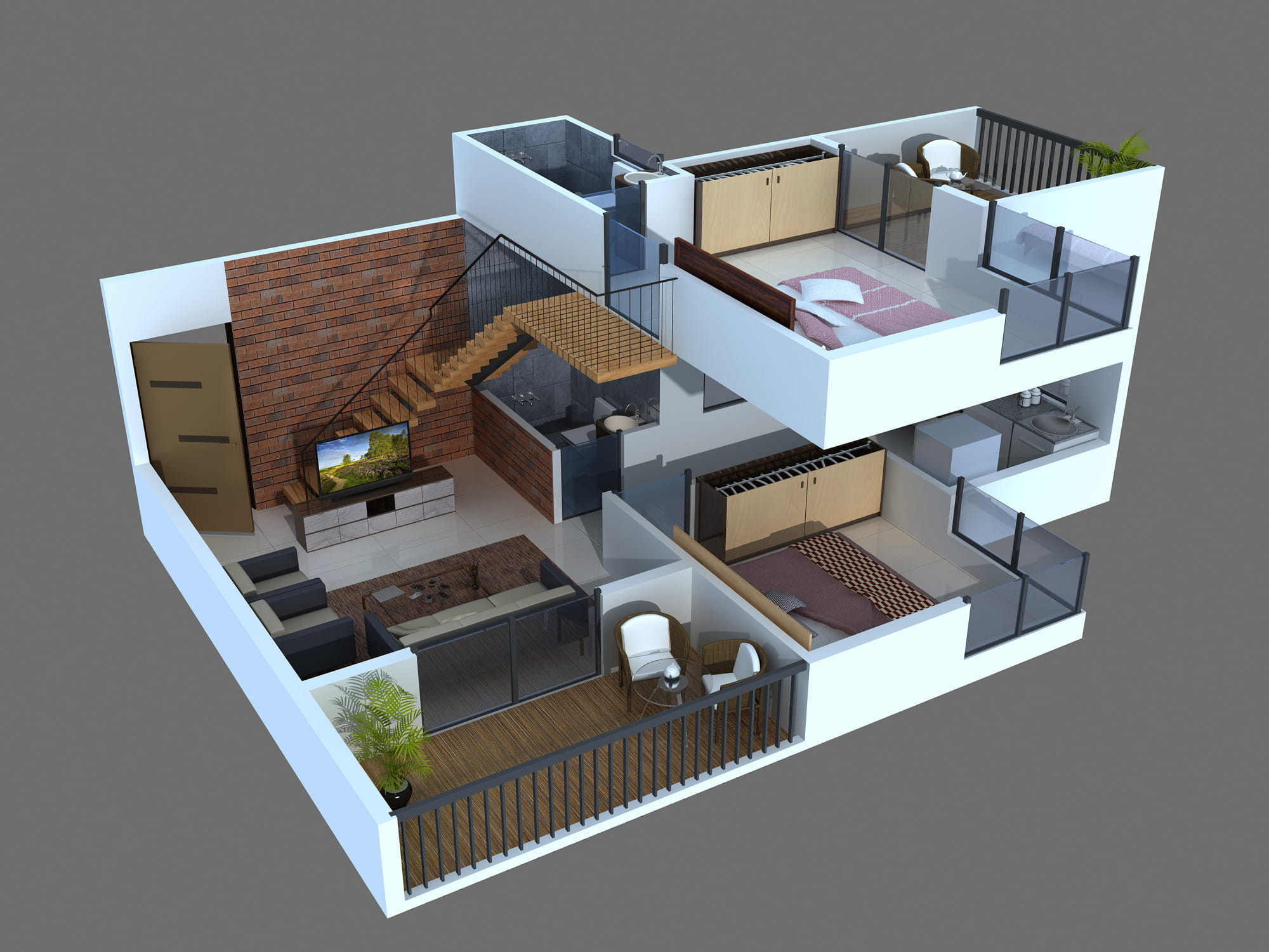 2 BHK Cut View