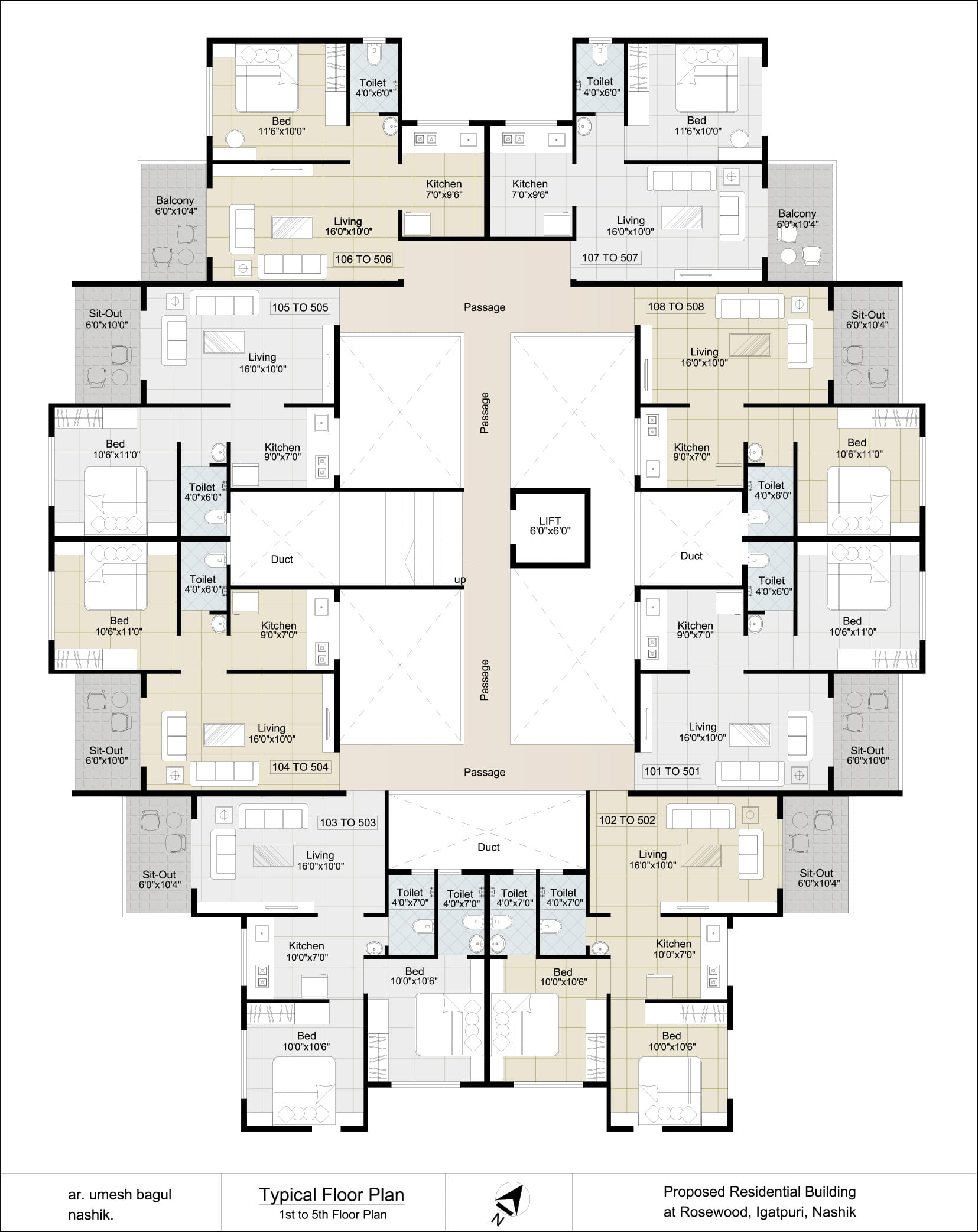 H Wing — 1st to 5th Floor