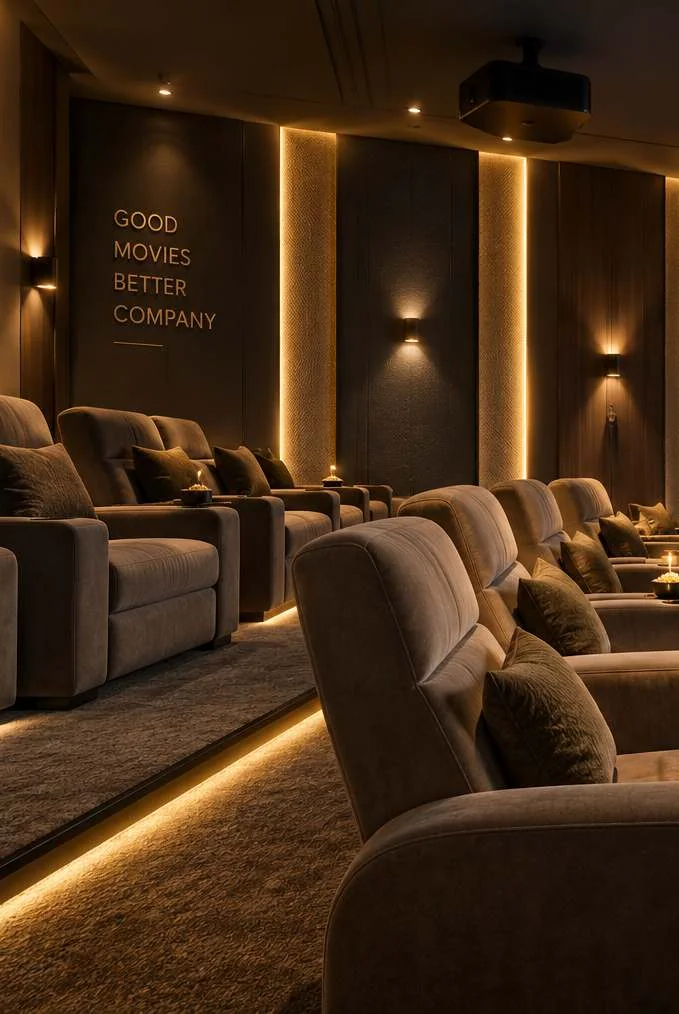 The private mini theatre inside the Rosewood Villa enclave